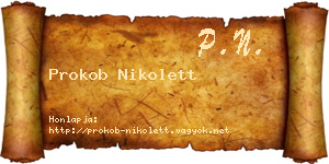 Prokob Nikolett névjegykártya